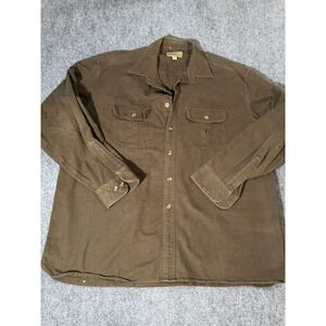 Cabela's Shirt Mens 2XLT Brown Heavyweight Chamois Button Up Flannel Workwear